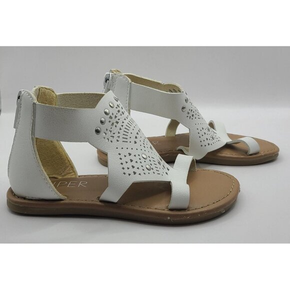 Piper Girl Shoes Size 8 Sandel Gladiator Cut Out Flat Zipper Used - Picture 5 of 11